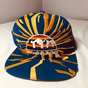 Royal Denver Nuggets Hardwood Earthquake Snapback Vintage Hat!! Mitchell & Ness